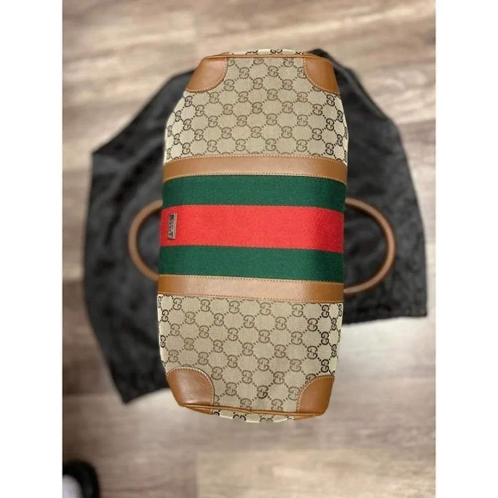 GUCCI x Ltd Ed. Vintage Boston Bag / GG Monogram Canvas Gucci Web! EUC Numbered